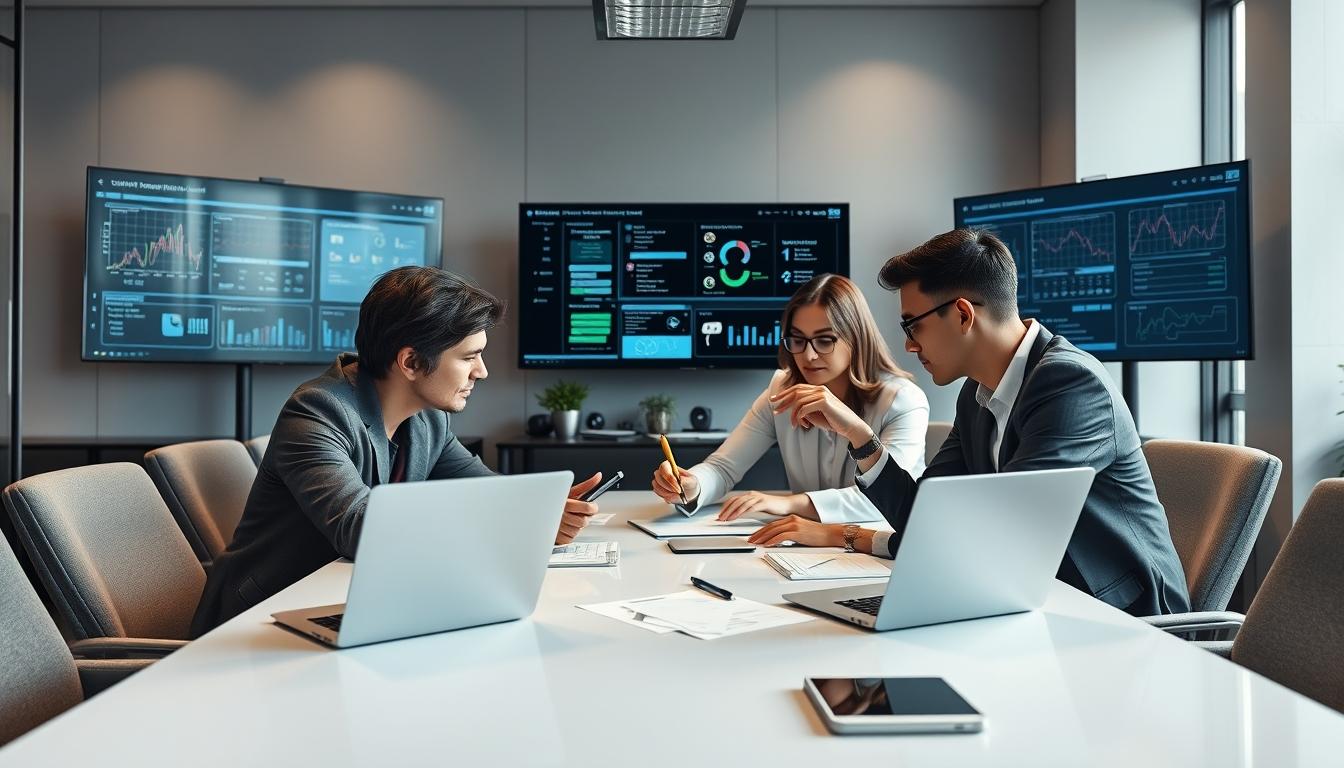 AI software company team and business technology strategy